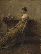 Thomas Dewing Lady in Gold Sweden oil painting artist